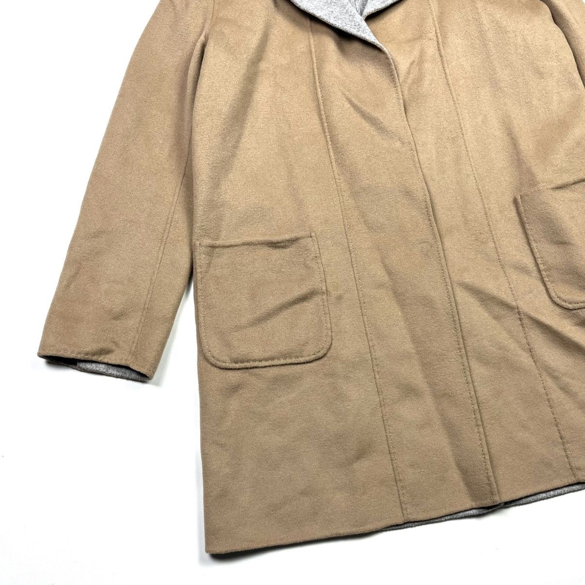 Max Mara × Weekend Max Mara Weekend Max Mara Twin Side Wool Coat Brown & Grey Belt Size XL / US 12-14 / IT 48-50 - 2 Thumbnail