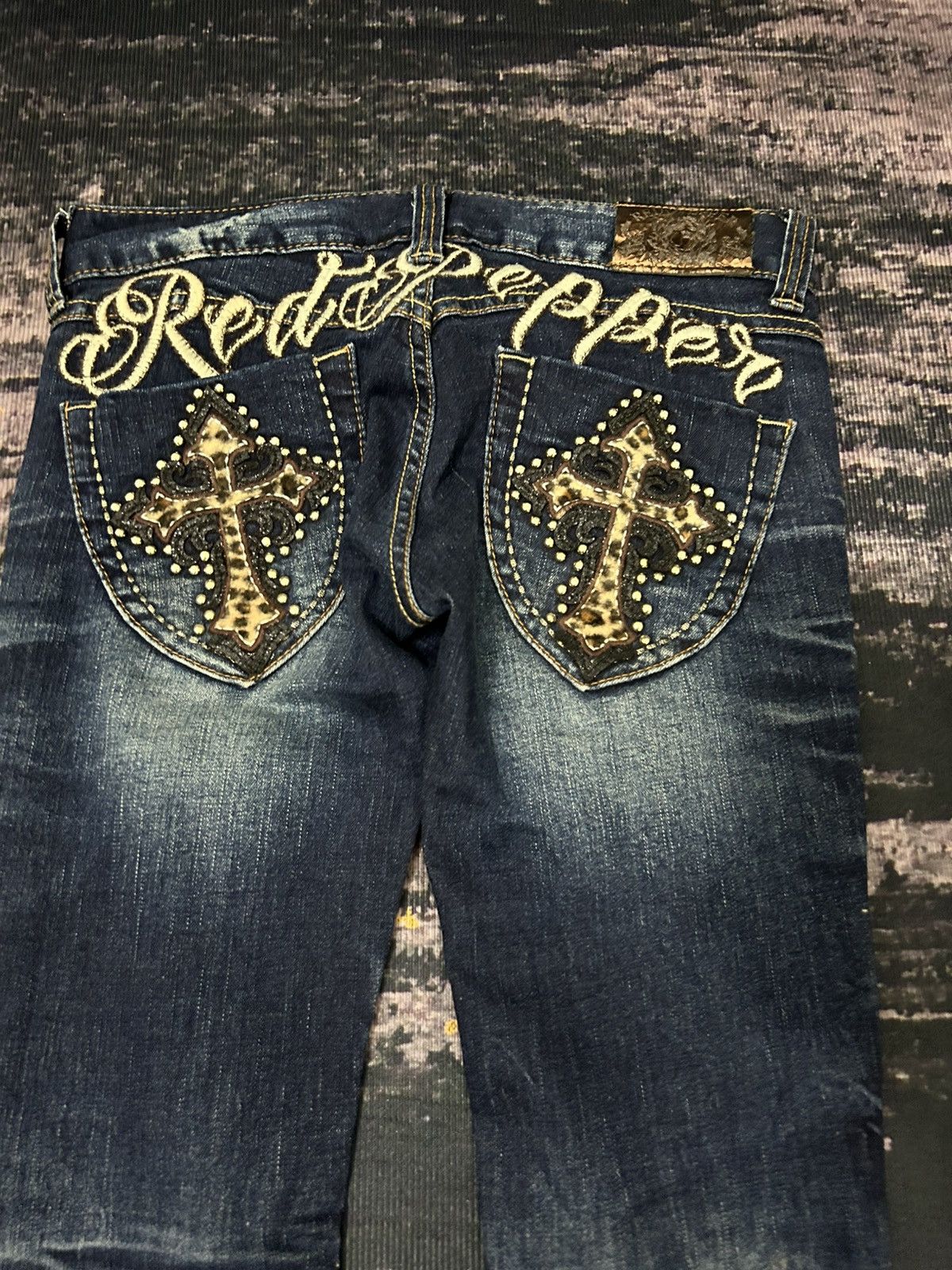 Ed Hardy Redpepper Cross Leopard Slim Jeans Size US 27 - 6 Thumbnail