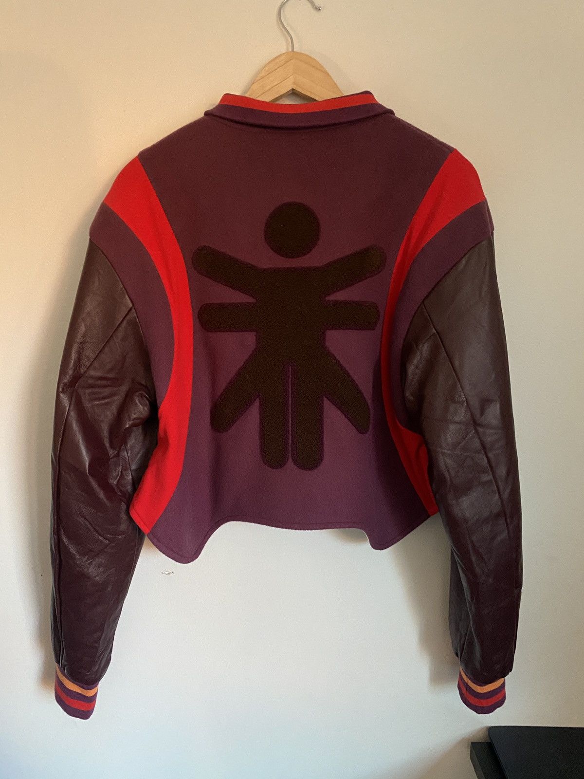 image of Adam Small Varsity Bomber in Red/Purple, Men's (Size Medium)