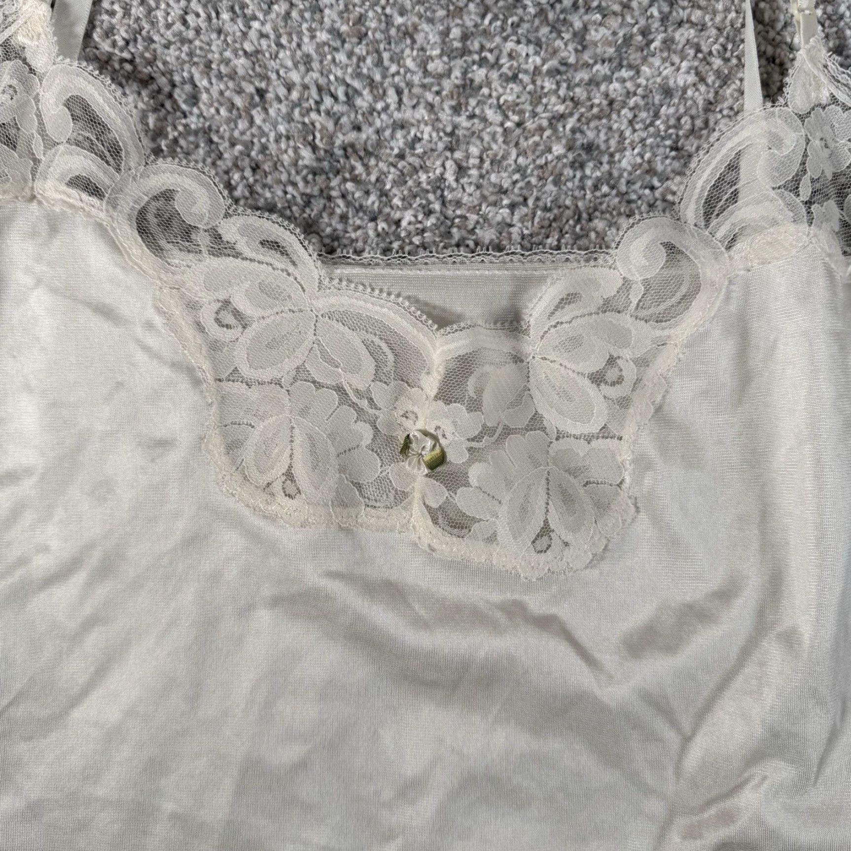 Vintage VINTAGE Camisole Tank Top M White Coquette Lace Dainty Feminine Fairycore 80s 90s Tank Women Sleeveless Pullover Size M / US 6-8 / IT 42-44 - 5 Thumbnail