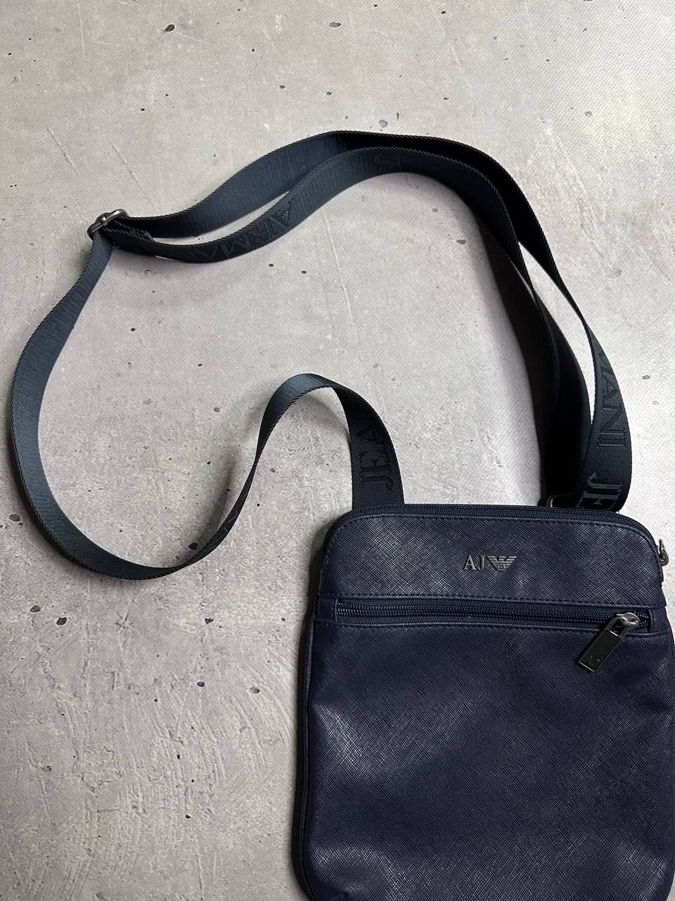 Emporio Armani Armani Jeans Blue Crossbody Shoulder Bag Logo Strap Y2K Size ONE SIZE - 3 Thumbnail