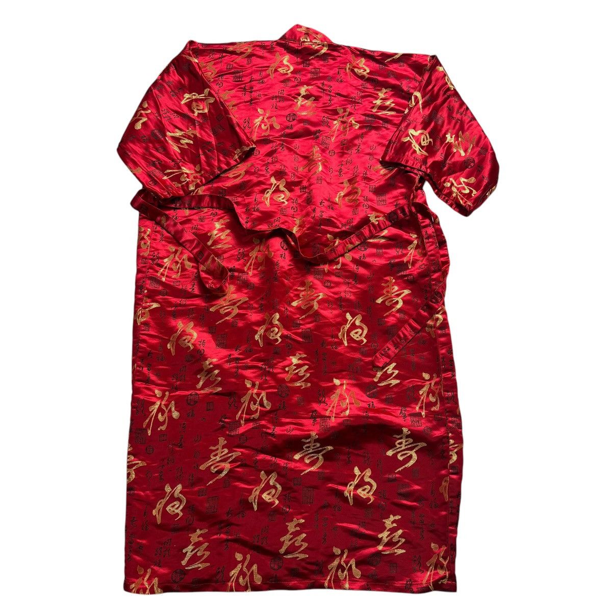 Vintage Silver Dragon Red/Gold Kimono Robe Size L Silky Shine Size L / US 10 / IT 46 - 2 Thumbnail