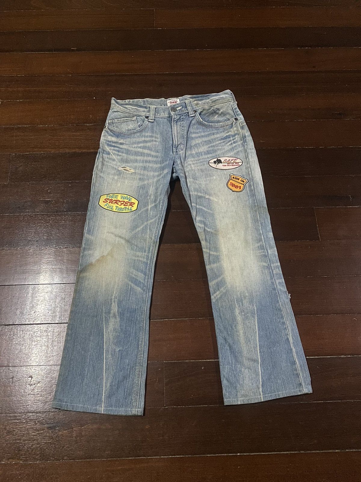 Edwin FIRE 🔥 EDWIN EXCLUSIVE VINTAGE FLARE JEANS RUSTY DISTRESSED Size US 36 / EU 52 - 1 Thumbnail