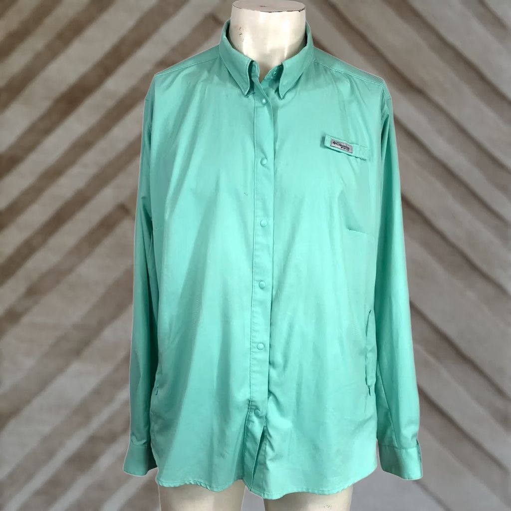 Vintage COLUMBIA GREEN LONG SLEEVE PFG SHIRT MENS 2X Size US XXL / EU 58 / 5 - 1 Thumbnail