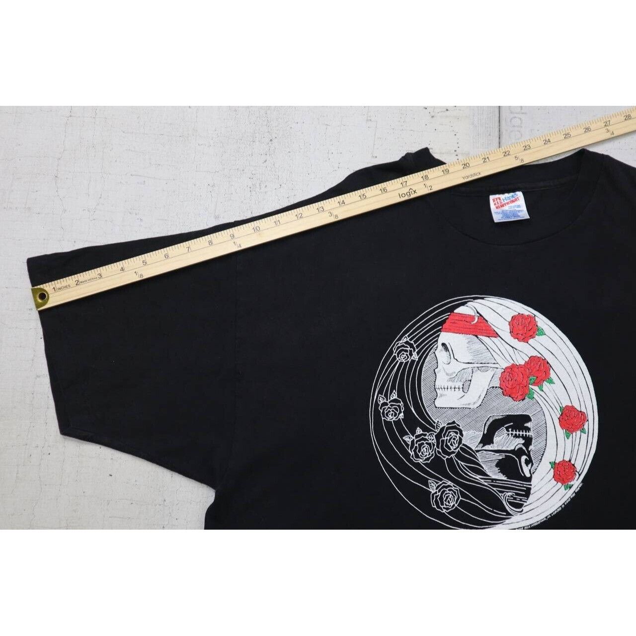 Hanes Grateful Dead Yin Yang Skull Rose Black T Shirt 1994 Sz 2XL Size US XXL / EU 58 / 5 - 4 Thumbnail