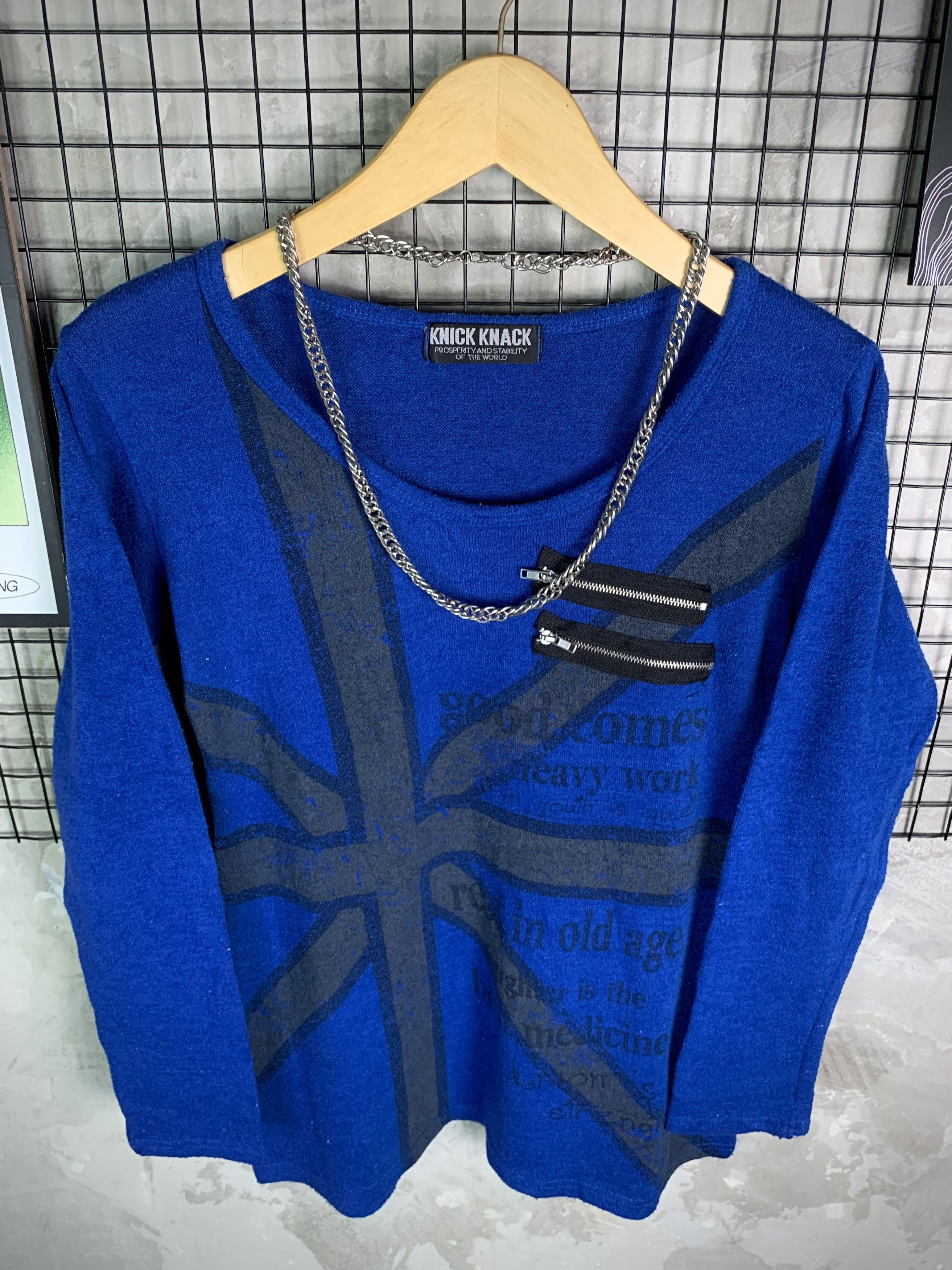 Japanese Brand Knick Knack Grunge Punk poem Cross Flag Graphic Size US S / EU 44-46 / 1 - 4 Thumbnail