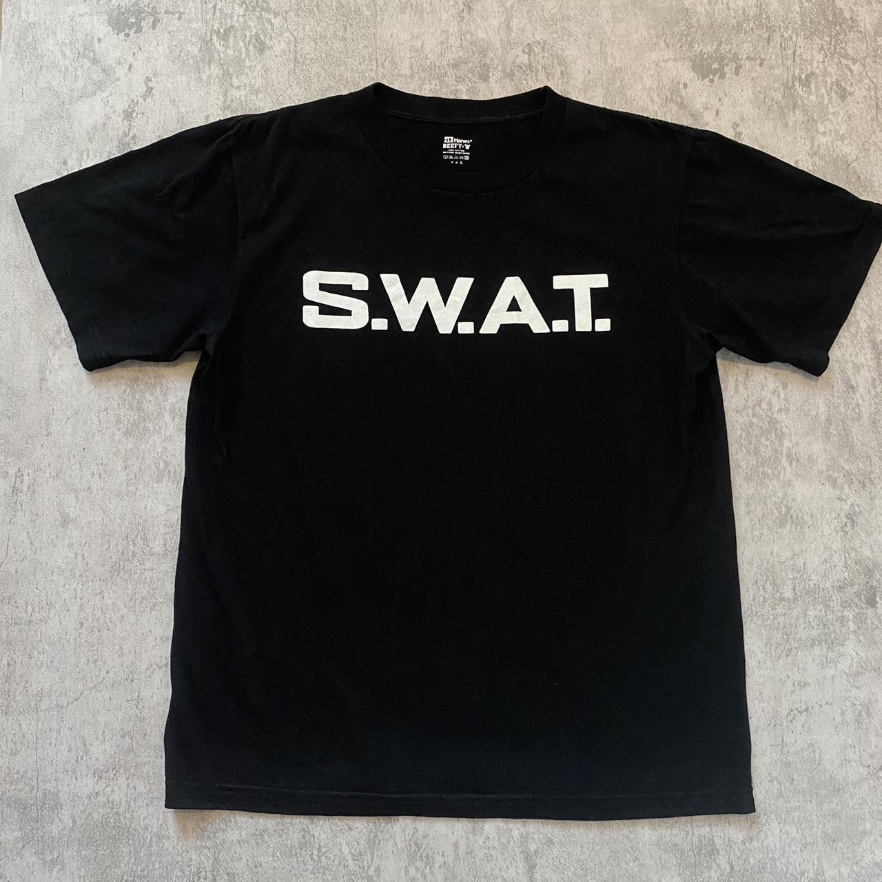 Hanes Black and white SWAT T-shirt Vintage y2k 2000s Size US L / EU 52-54 / 3 - 1 Thumbnail