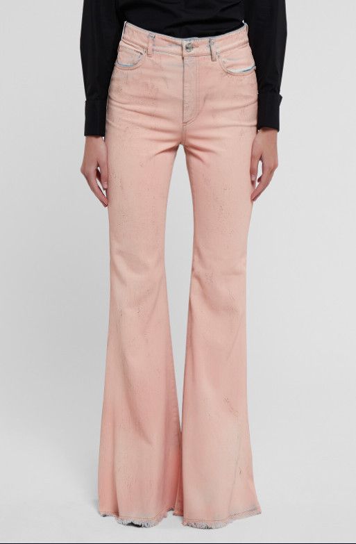 Sportmax Sportmax Fedra Flared High Waist Denim Paint Effect Jeans Size 26" / US 2 / IT 38 - 6 Thumbnail