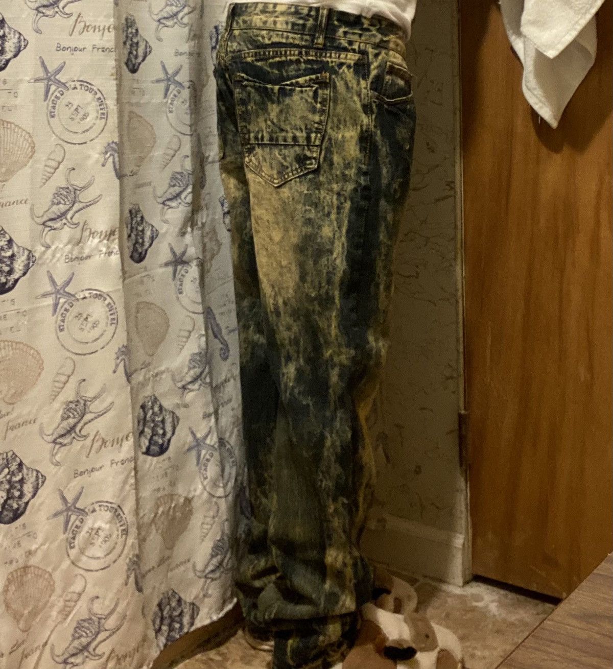 Jean Bleached Dark Blue Denim Size US 36 / EU 52 - 6 Thumbnail