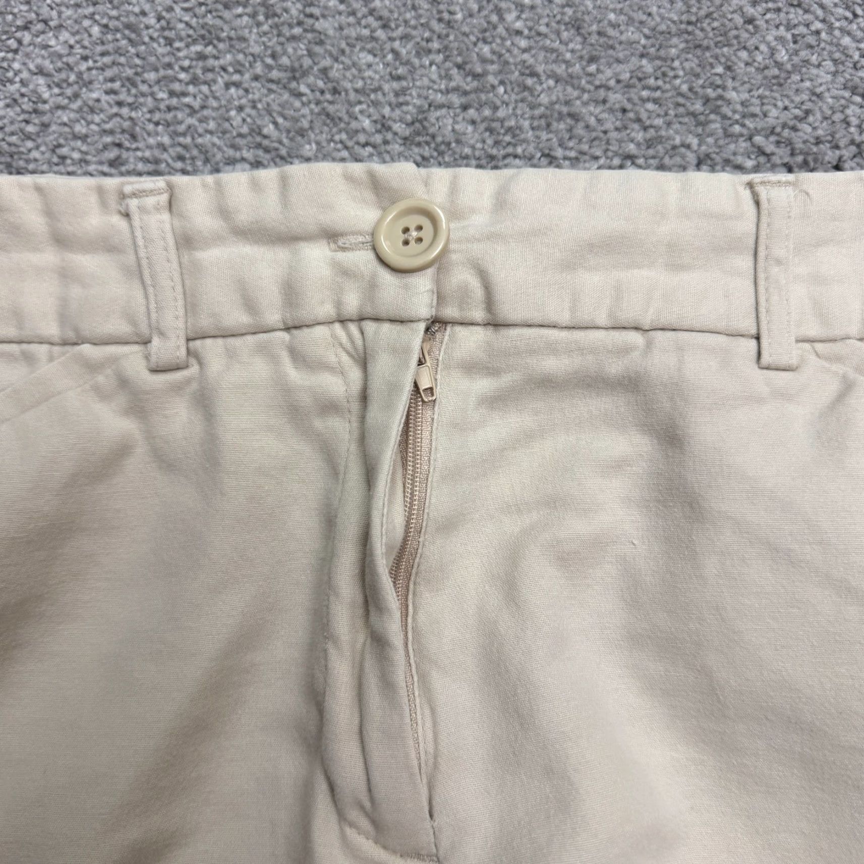Vintage Counterparts Beige Capri Pants Womens 12 Straight Leg High Rise Cotton Size 34" / US 12 / IT 48 - 4 Thumbnail