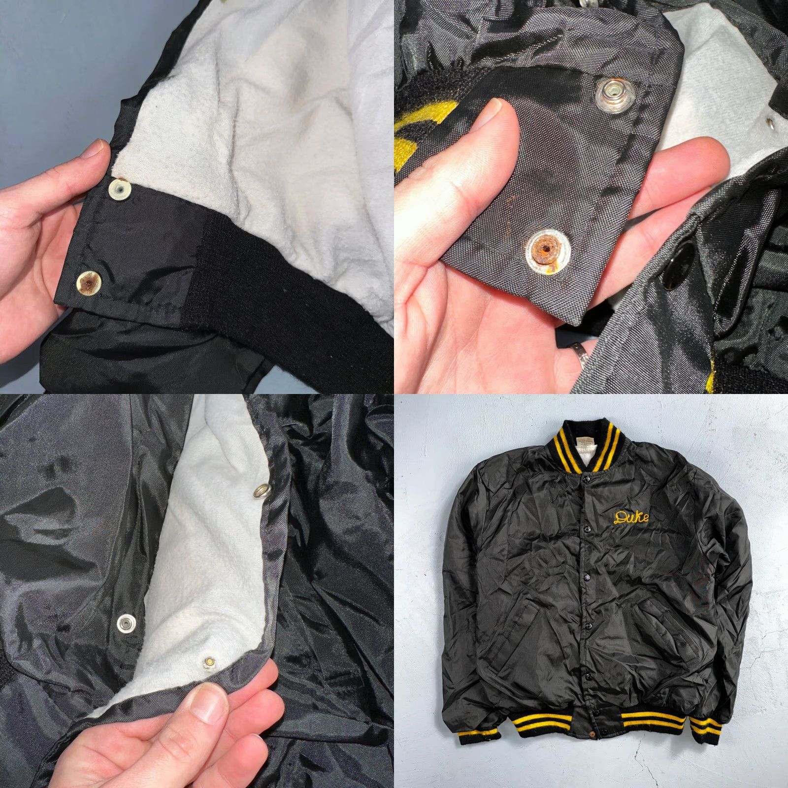 Vintage VINTAGE Pittsburgh Pirates Starter Jacket Nylon 80s Black Bomber Jacket Men M Black 80s Pirates Starter Satin Jacket Nylon 80s Black Chainstitch Duke Size US M / EU 48-50 / 2 - 8 Thumbnail