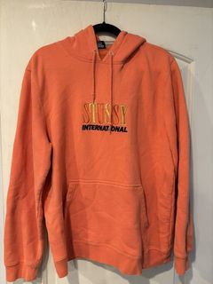 Orange Stussy Hoodie | Grailed