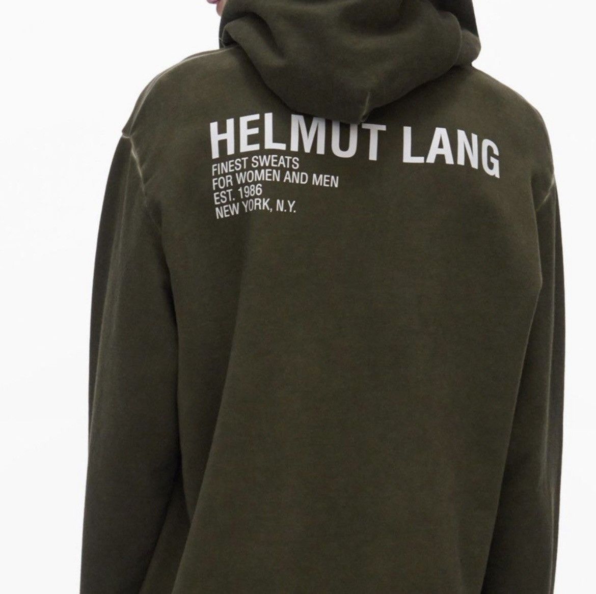 image of W Tags - Helmut Lang Hoodie in Green, Men's (Size Small)