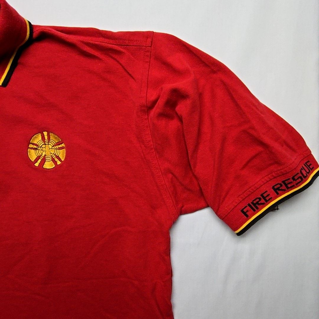 Vintage Vintage Fire Rescue Polo Fire Chief Embroidery XL Red 90s Size US XL / EU 56 / 4 - 4 Thumbnail