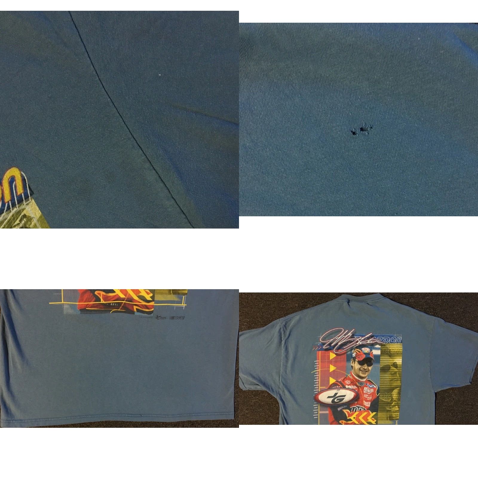 NASCAR VINTAGE NASCAR Jeff Gordon Faded All Over Print Shirt XL Blue Men Short Sleeve T-Shirt 90s Biker Grunge Racing Car USA Retro 80s 90s Indie Racing Size US XL / EU 56 / 4 - 8 Thumbnail
