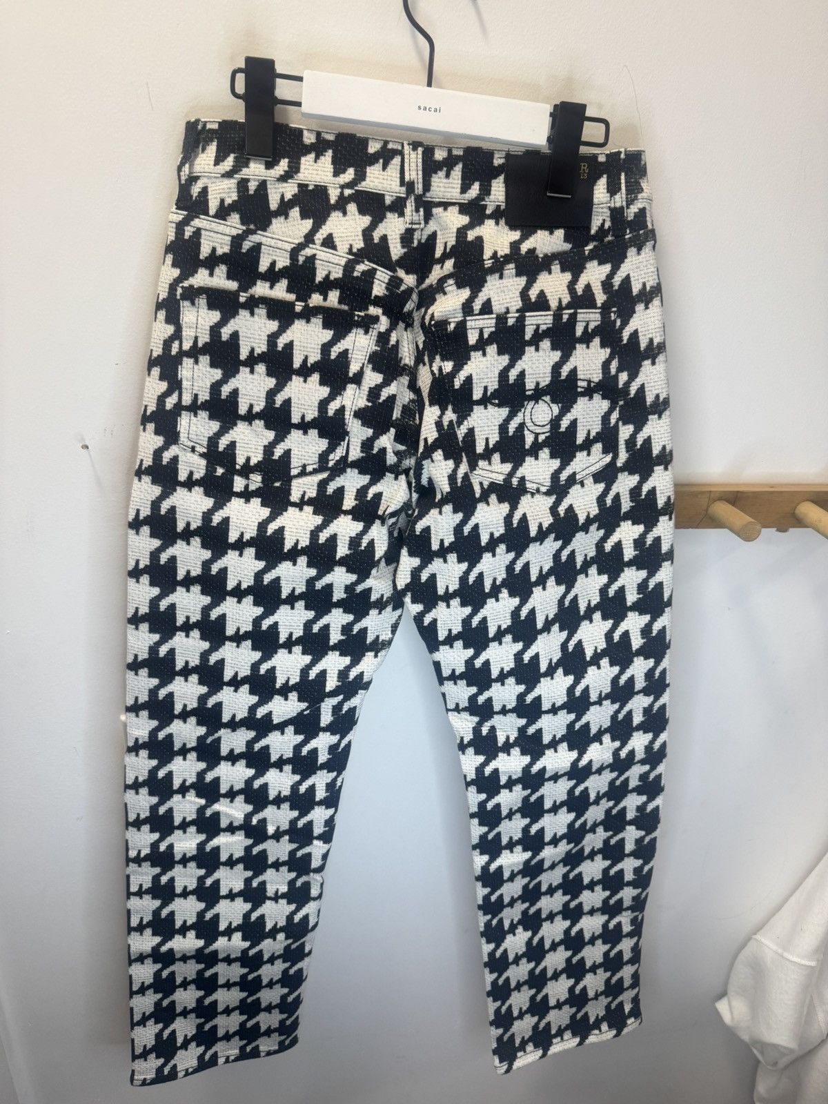 R13 Oversized Romeo Jean - Housdtooth R13 Size 25" / US 0 / IT 36 - 2 Thumbnail