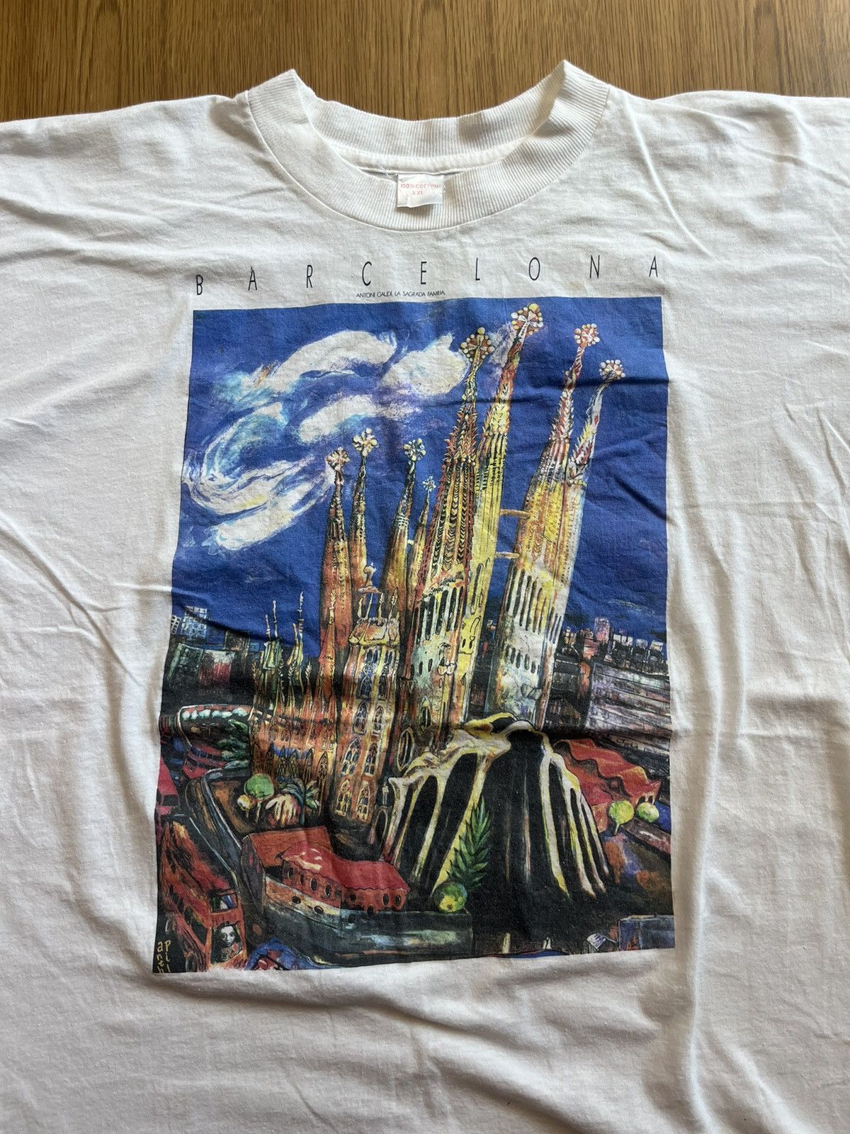 Arts & Science Vintage ANTONI GAUDI SAGRADA FAMILIA Barcelona Artwork 90’s Size US XXL / EU 58 / 5 - 5 Thumbnail