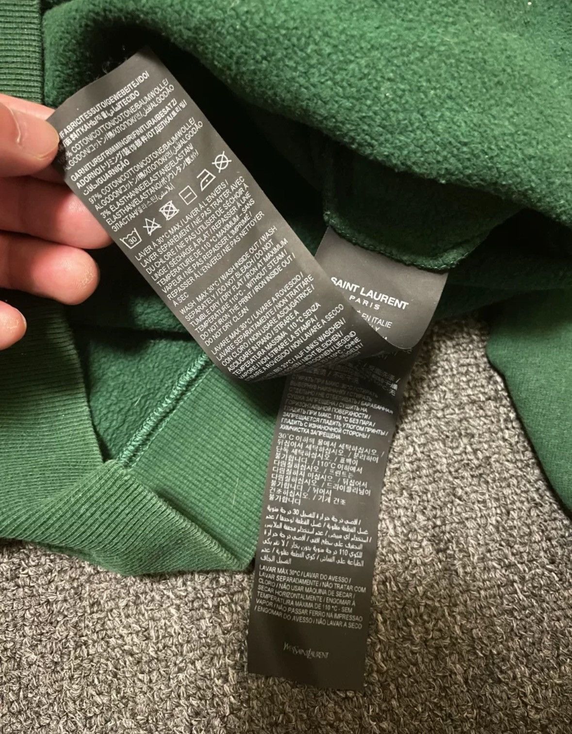 Saint Laurent Paris × Yves Saint Laurent Saint Laurent Men's Green Hoodie 2412-Nextarrow Size US M / EU 48-50 / 2 - 6 Thumbnail