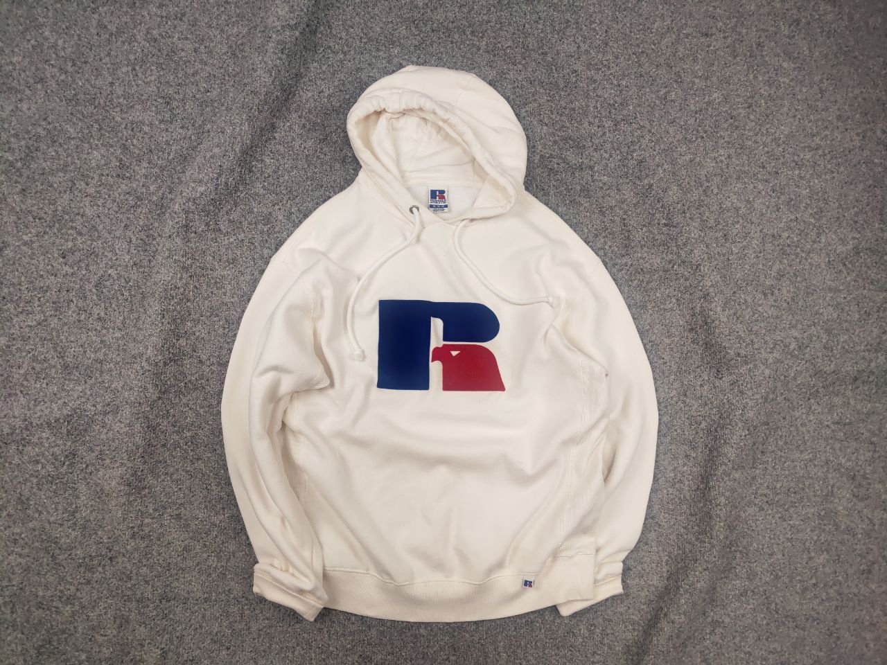 Russell Athletic Russell Athletic Big Logo Beige Hoodie Vintage USA Style Size US M / EU 48-50 / 2 - 1 Thumbnail