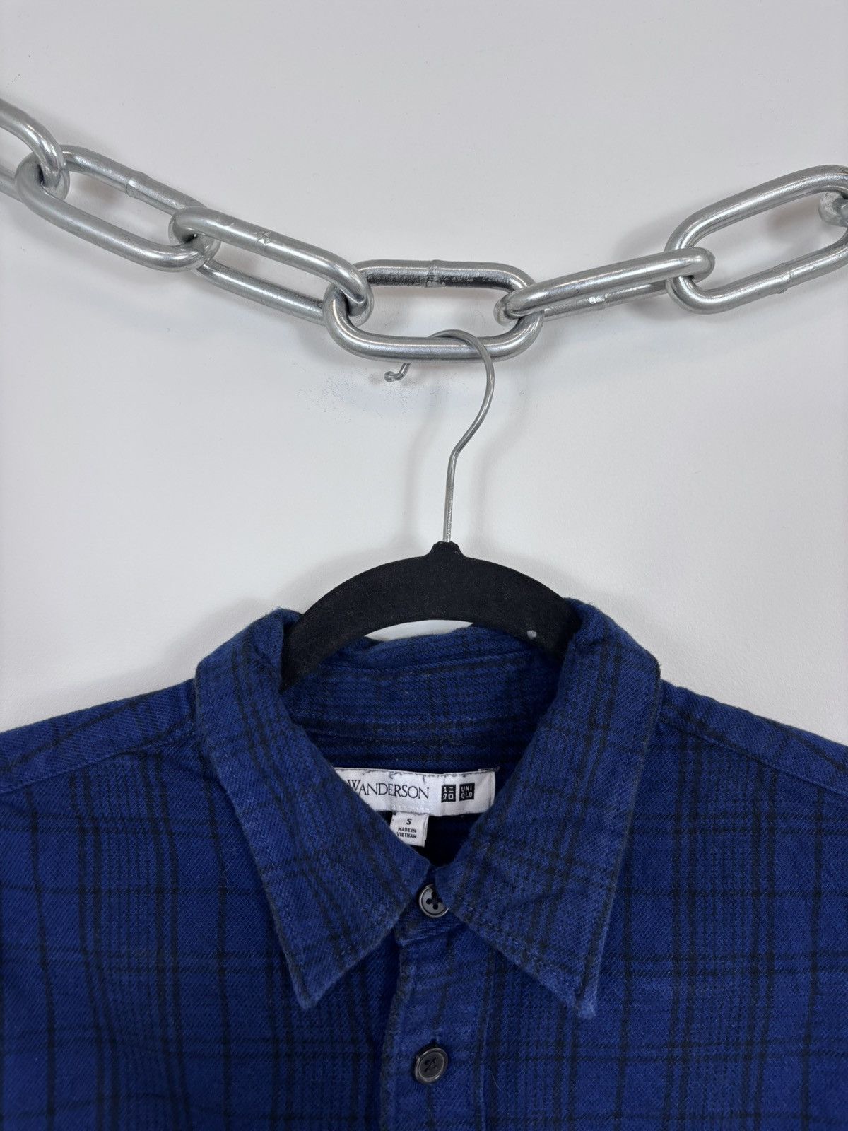 JW Anderson × Uniqlo JW Anderson X Uniqlo Men’s Blue Checkered Flannel Shirt Size US S / EU 44-46 / 1 - 4 Thumbnail