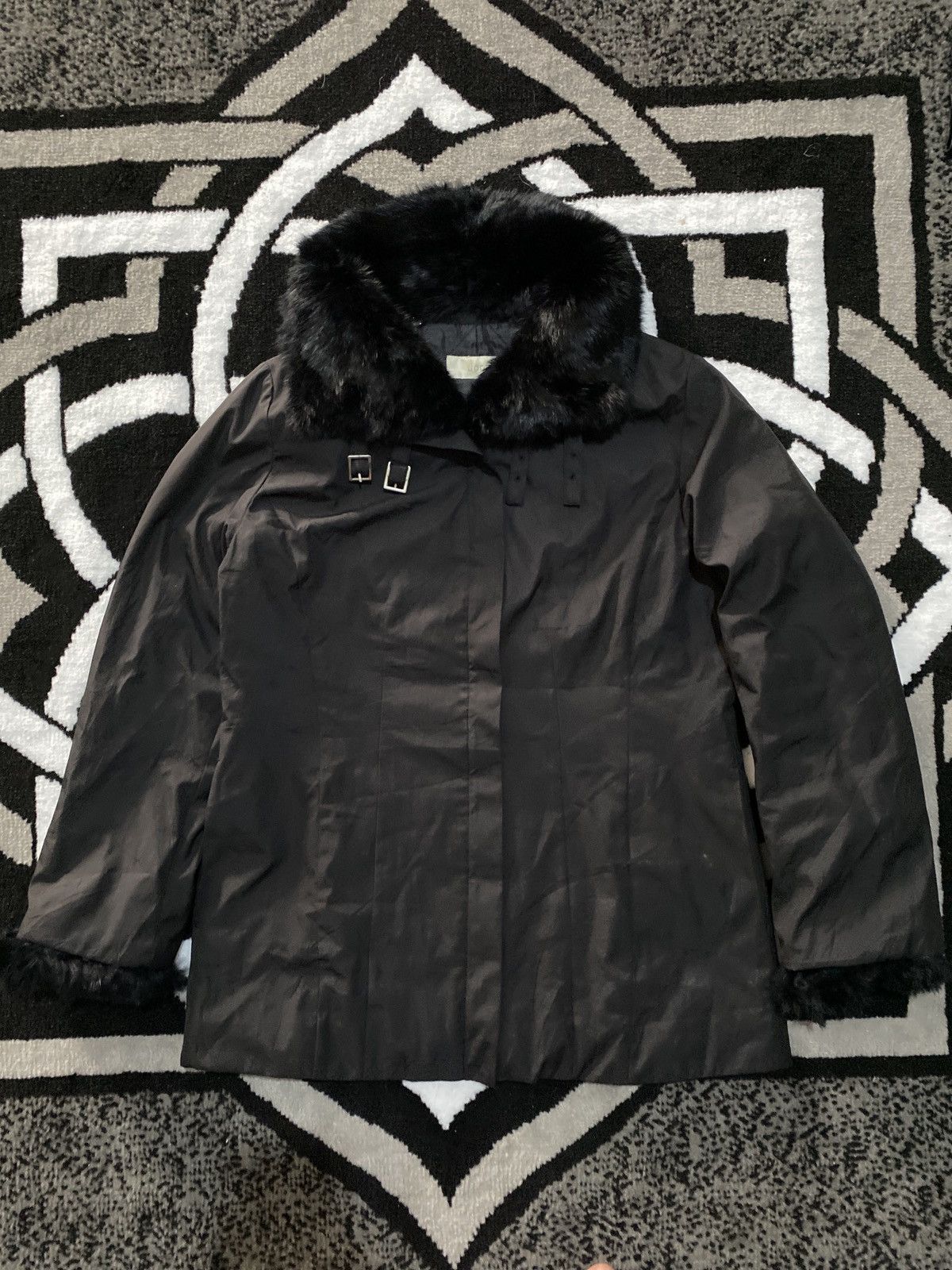 If Six Was Nine Joola Black Fur Bondage Jacket Size US M / EU 48-50 / 2 - 1 Thumbnail