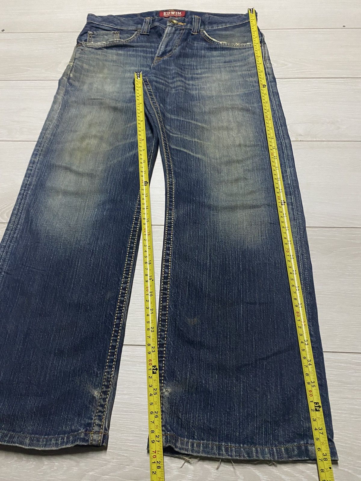 Junya Watanabe Edwin Exclusive Vintage Mud Wash Distressed Repair Jeans Size US 34 / EU 50 - 15 Thumbnail