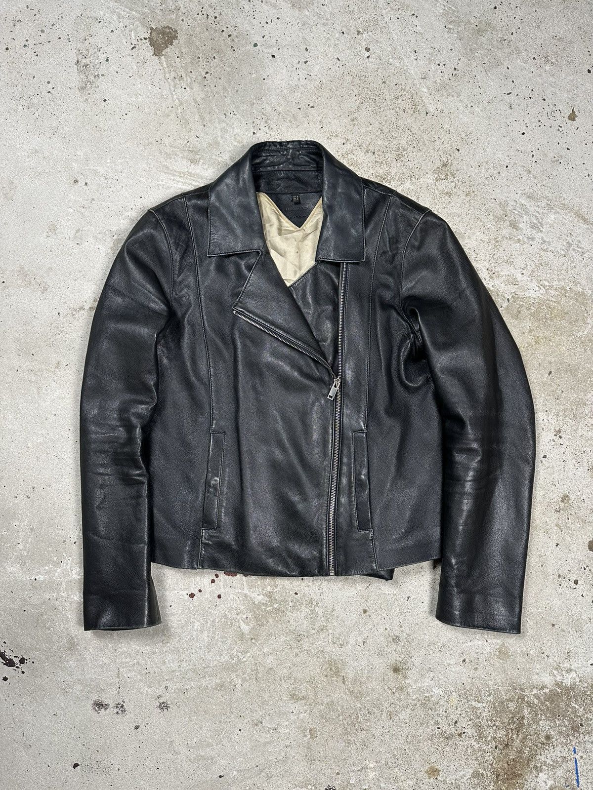 Massimo Dutti Massimo Dutti Black Sheep Leather Asymmetrical Moto Biker Size M / US 6-8 / IT 42-44 - 1 Thumbnail