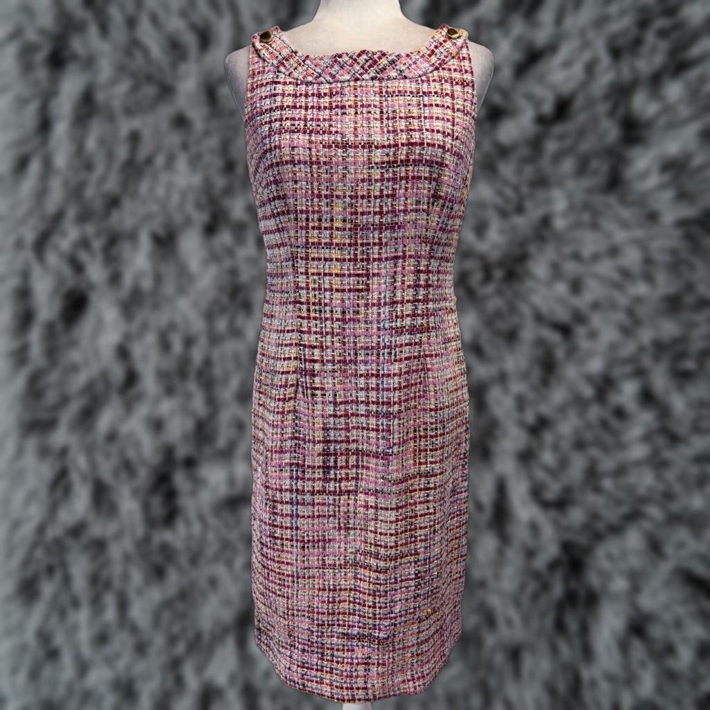 Talbots Talbots Women's Sleeveless Tweed Dress Jumper Size 4, Preppy Classic Sheath, Knee Length, Multicolor Size S / US 4 / IT 40 - 1 Thumbnail