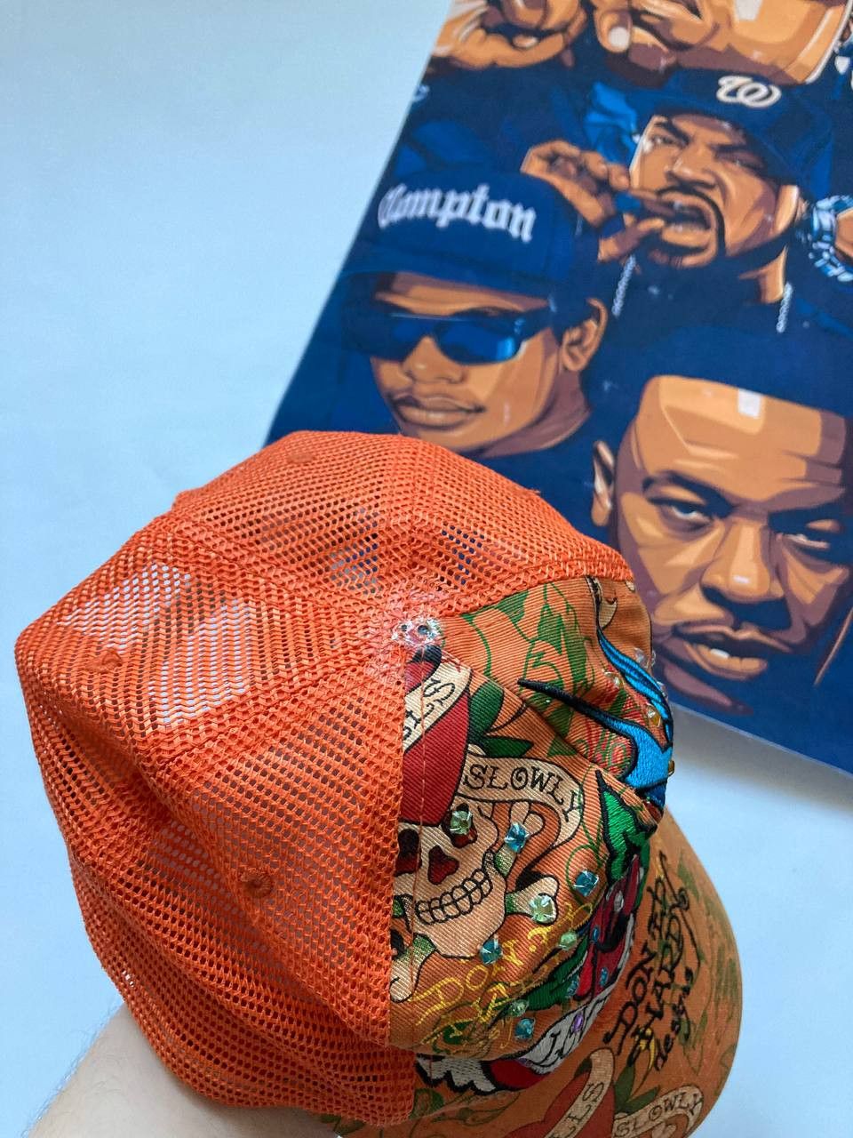 Ed Hardy × Vintage Vintage Y2K Ed Hardy Christian Audigier Trucker Hat Cap Size ONE SIZE - 3 Thumbnail