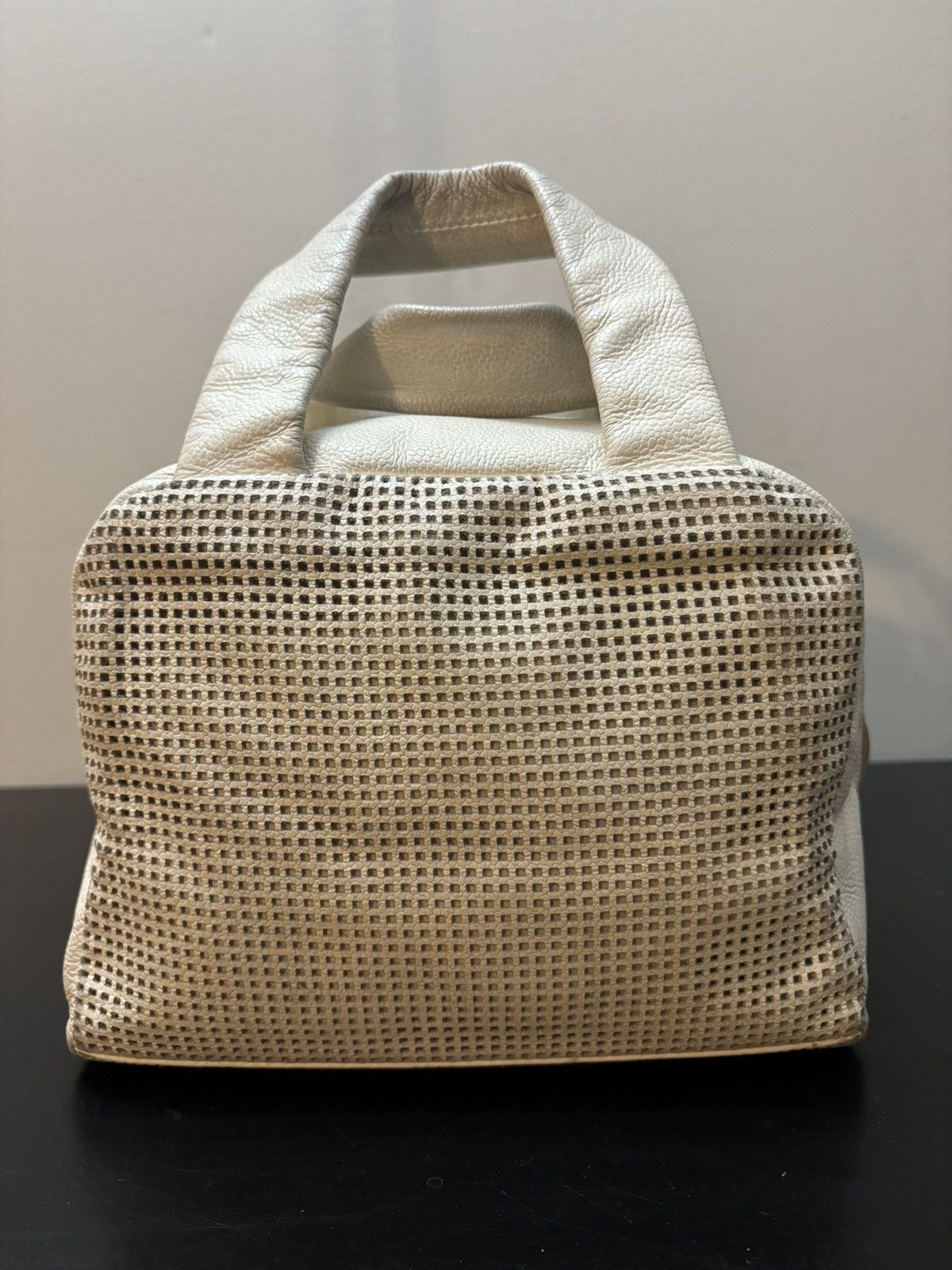 Chanel Chanel CC Coco Mark Mini Leather Boston Bag White Beige Size ONE SIZE - 4 Thumbnail