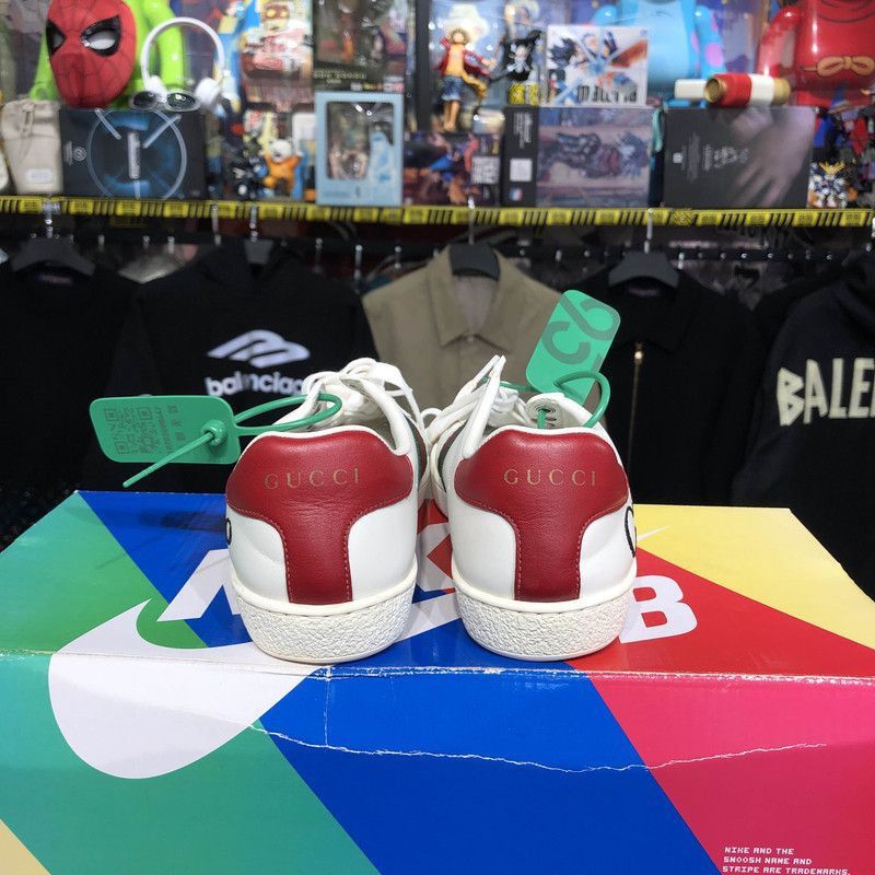 Gucci Gucci ACE Leather Sneakers with Red Green Stripe -2508 Size US 4.5 / IT 34.5 - 3 Thumbnail