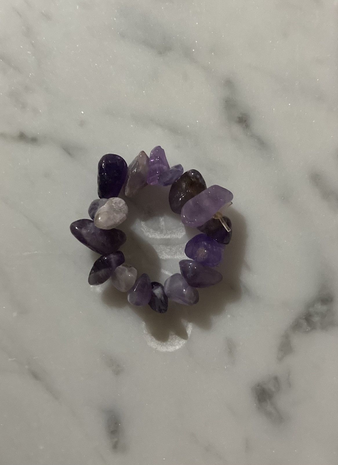 Jewelry Amethyst crystal chip beaded ring Size ONE SIZE - 1 Thumbnail