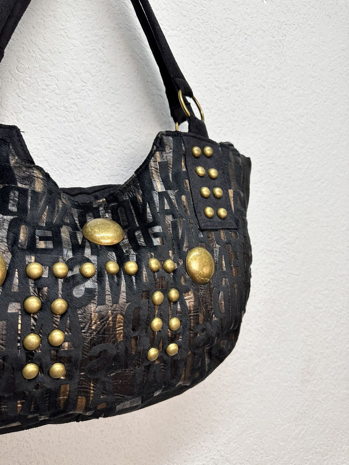 Just Cavalli Rundholz Black Studded Tote Shoulder Bag 30x40cm Size ONE SIZE - 4 Thumbnail