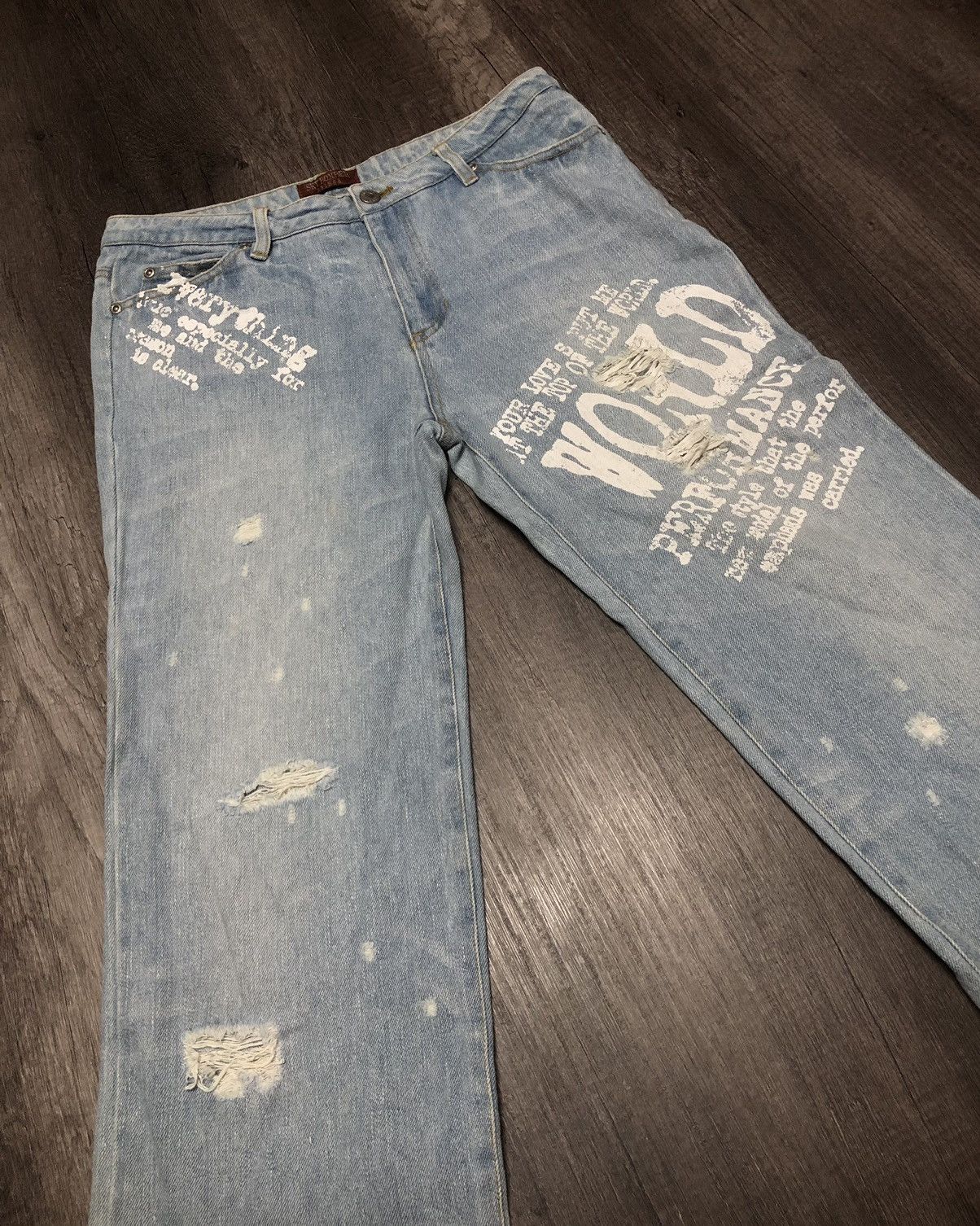Japan Blue × Japanese Brand SKY BOMBER 391B08 Distressed Jeans Size US 32 / EU 48 - 13 Thumbnail