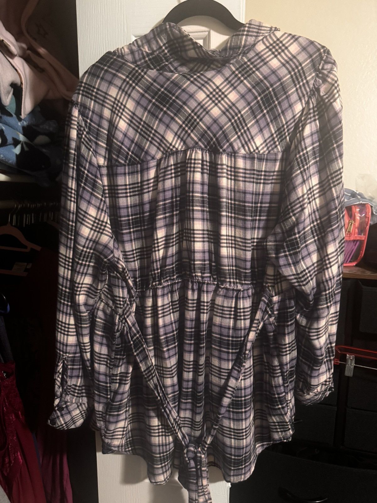 Torrid Softest Flannel Tie Back Button Up Tunic Size ONE SIZE - 8 Thumbnail