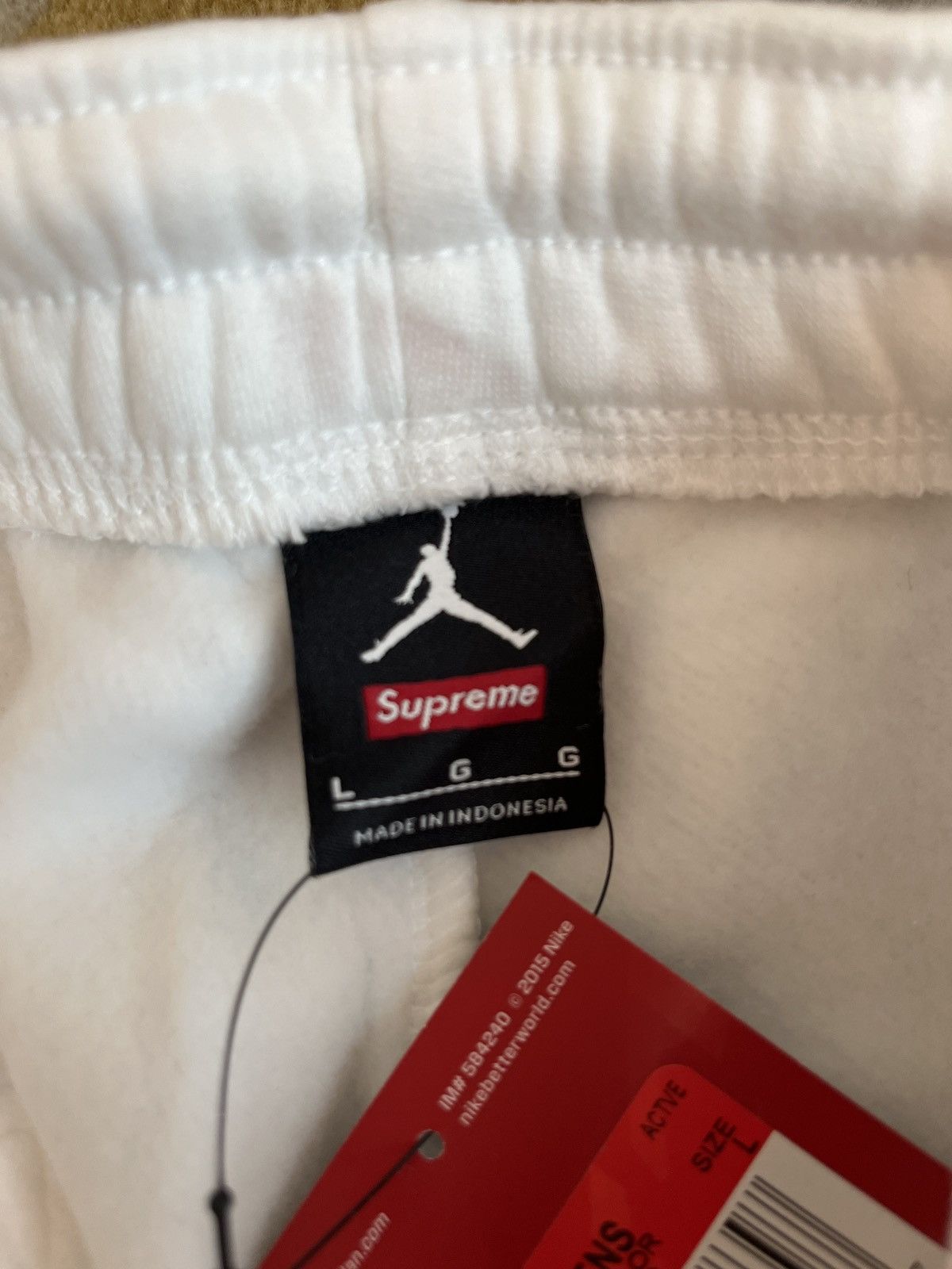 Supreme Supreme x Jordan White Sweatpants Joggers Large NEW Size US 36 / EU 52 - 4 Thumbnail