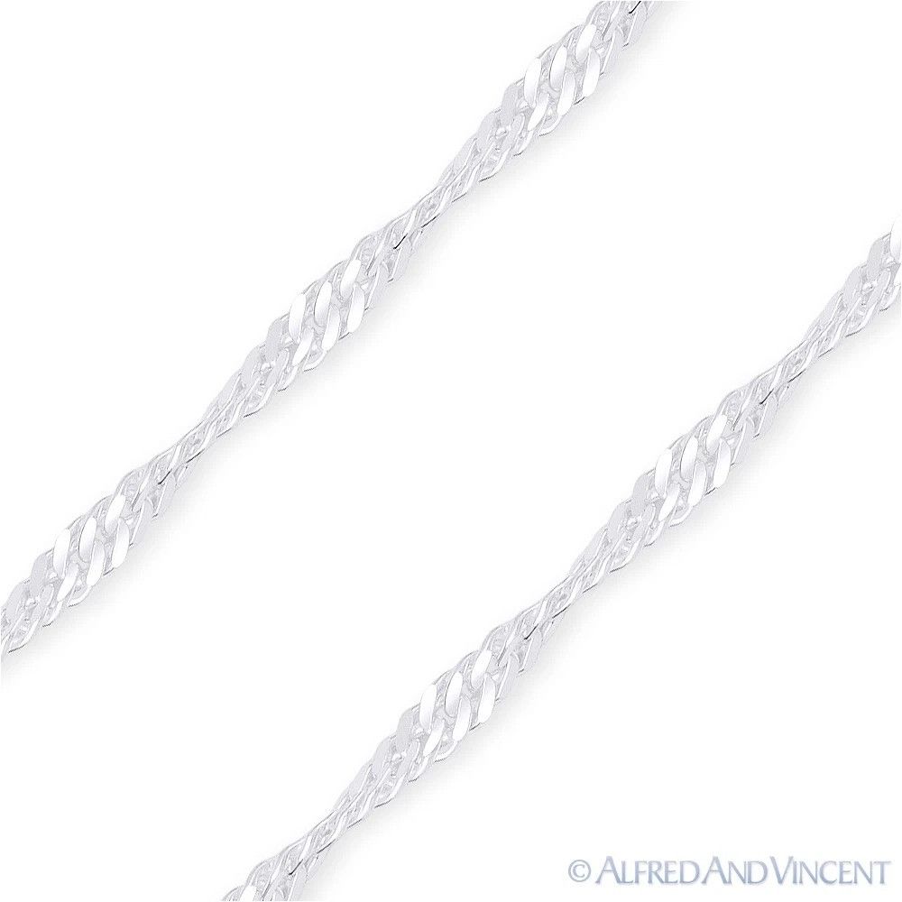 Other 2.2mm Singapore Link Italian Chain Bracelet - 7" Size ONE SIZE - 2 Thumbnail