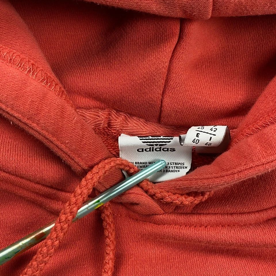 Adidas Adidas Hoodie Women's Medium Pullover Crop Drawstring Cotton Size M / US 6-8 / IT 42-44 - 2 Thumbnail