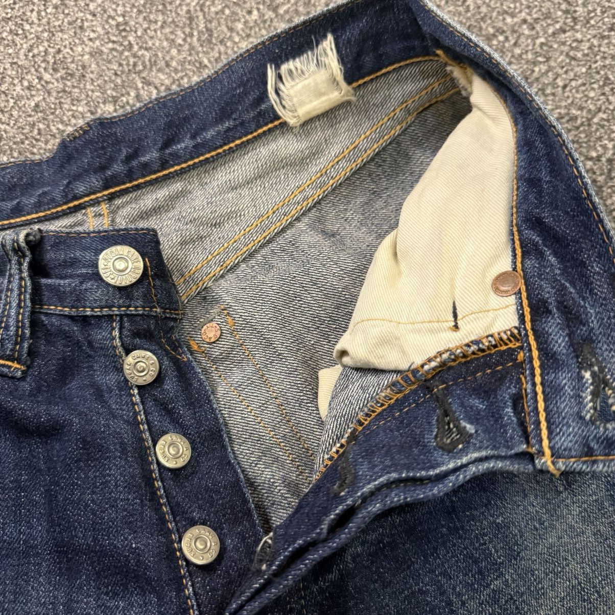 Sugar Cane Vintage 90s Archival Selvedge Sugarcane Indigo Denim Size US 28 / EU 44 - 12 Thumbnail