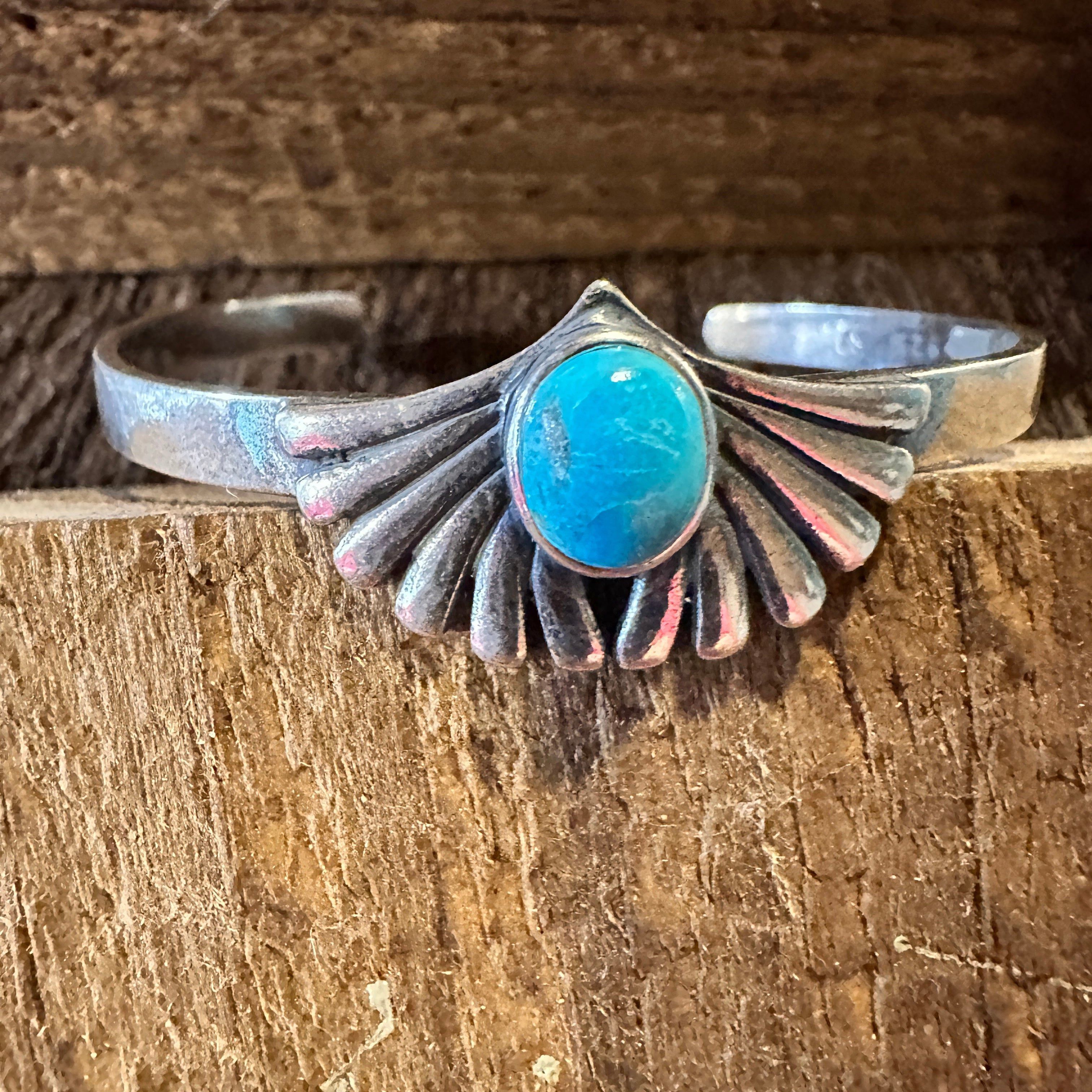 Other Turquoise Blessing Cuff Bracelet - Authentic Sterling Silver Size ONE SIZE - 7 Thumbnail