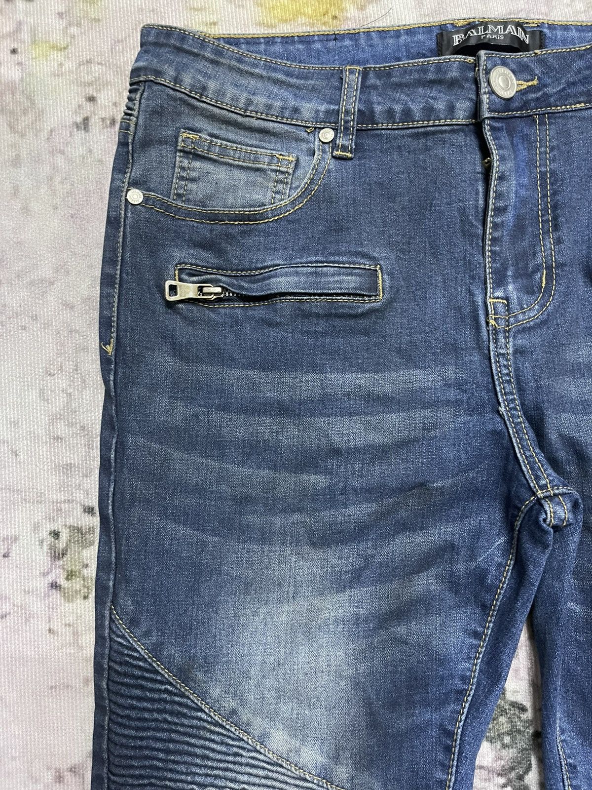 Balmain × Pierre Balmain Pierre Balmain Disstressed Denim Jeans Skinny Size US 34 / EU 50 - 5 Thumbnail