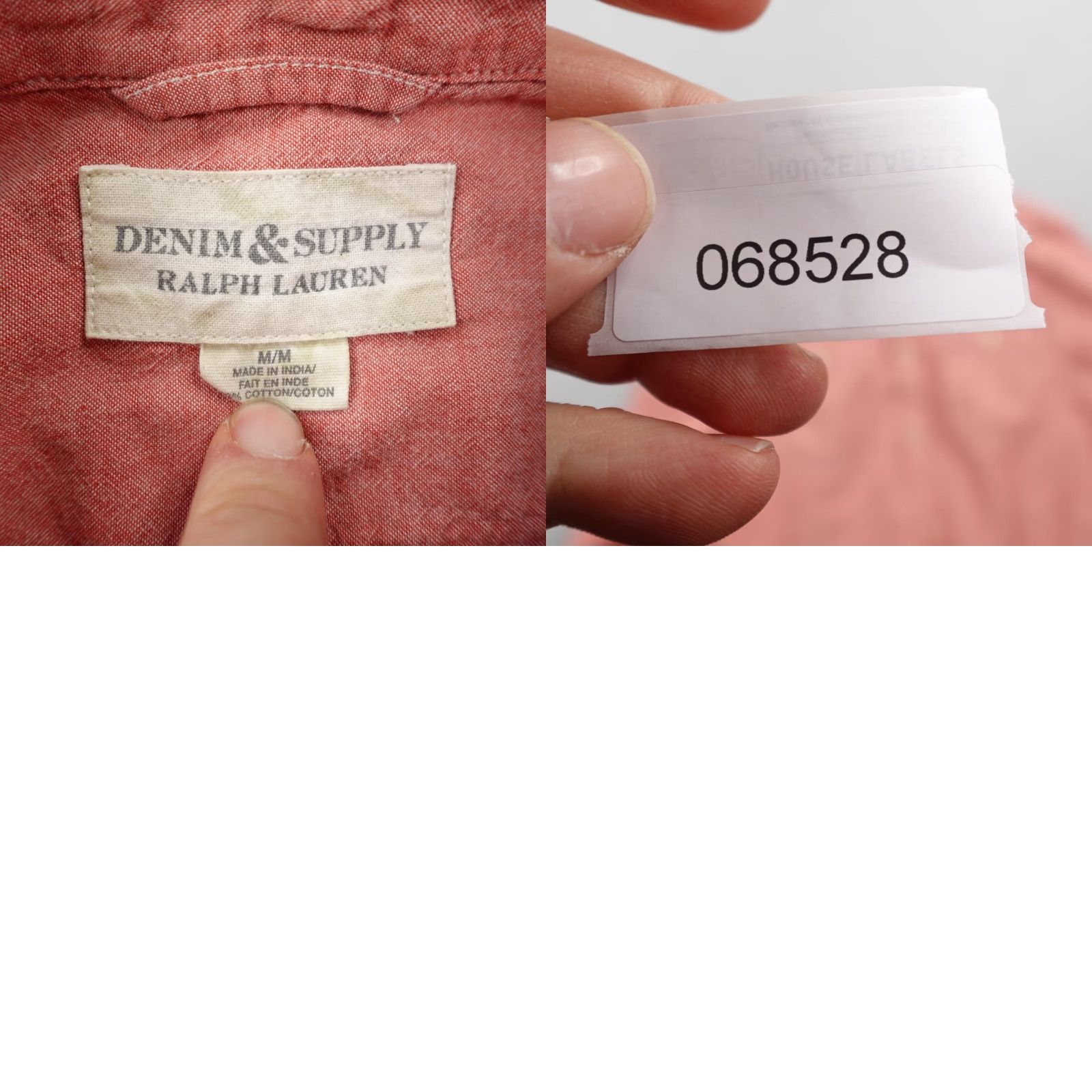 Ralph Lauren Ralph Lauren Denim Supply Shirt Mens Medium Orange Salmon Button-Up Long Sleeve Size US M / EU 48-50 / 2 - 8 Thumbnail