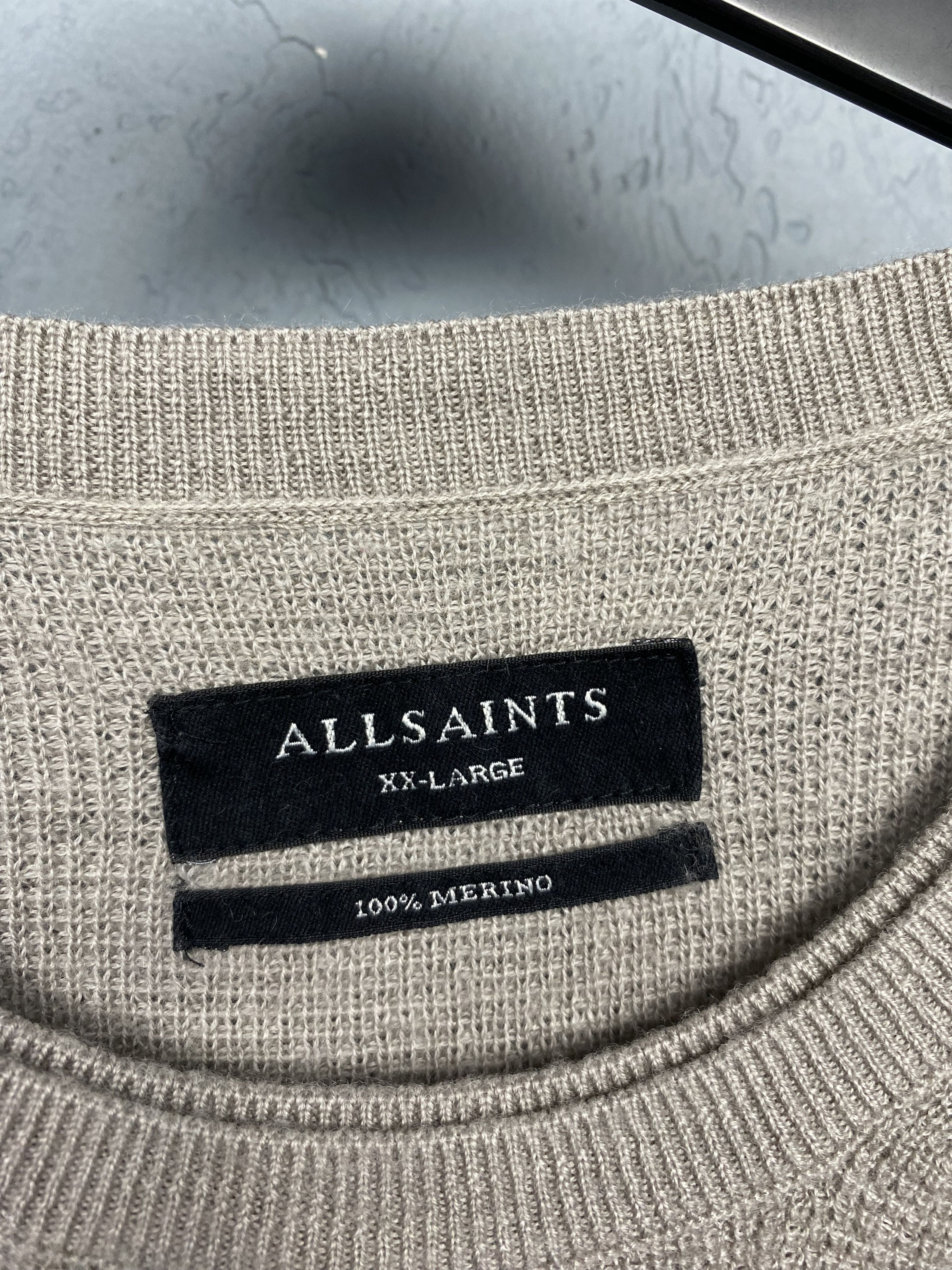 Allsaints AllSaints Mens Ivar Crew Neck Merino Wool Knit Sweater Size US XXL / EU 58 / 5 - 4 Thumbnail
