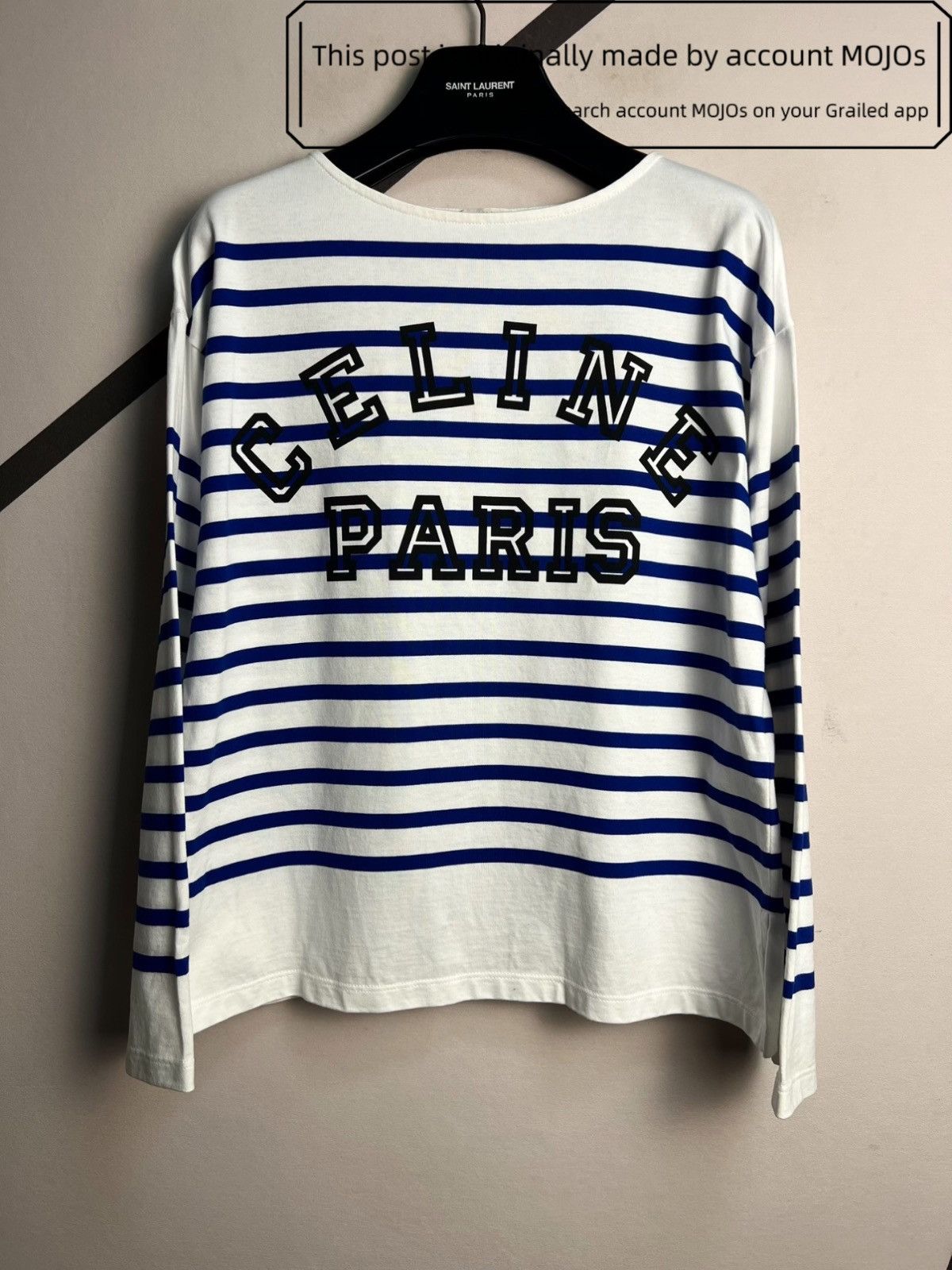 Celine Sz S Celine 21SS Blur Stripe White L/S Tee mojos132795 Size US S / EU 44-46 / 1 - 1 Thumbnail