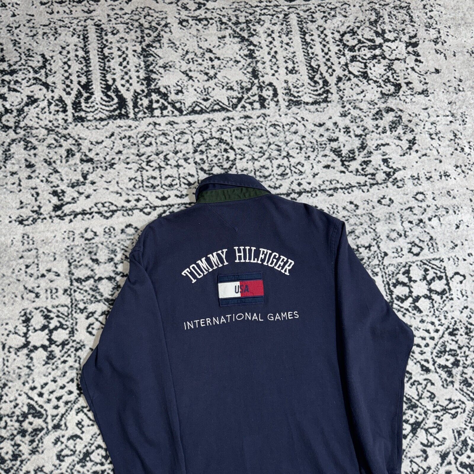 Tommy Hilfiger × Vintage Vintage Tommy Hilfiger Navy Cotton Polo Rugby Shirt Size S Size US S / EU 44-46 / 1 - 9 Thumbnail