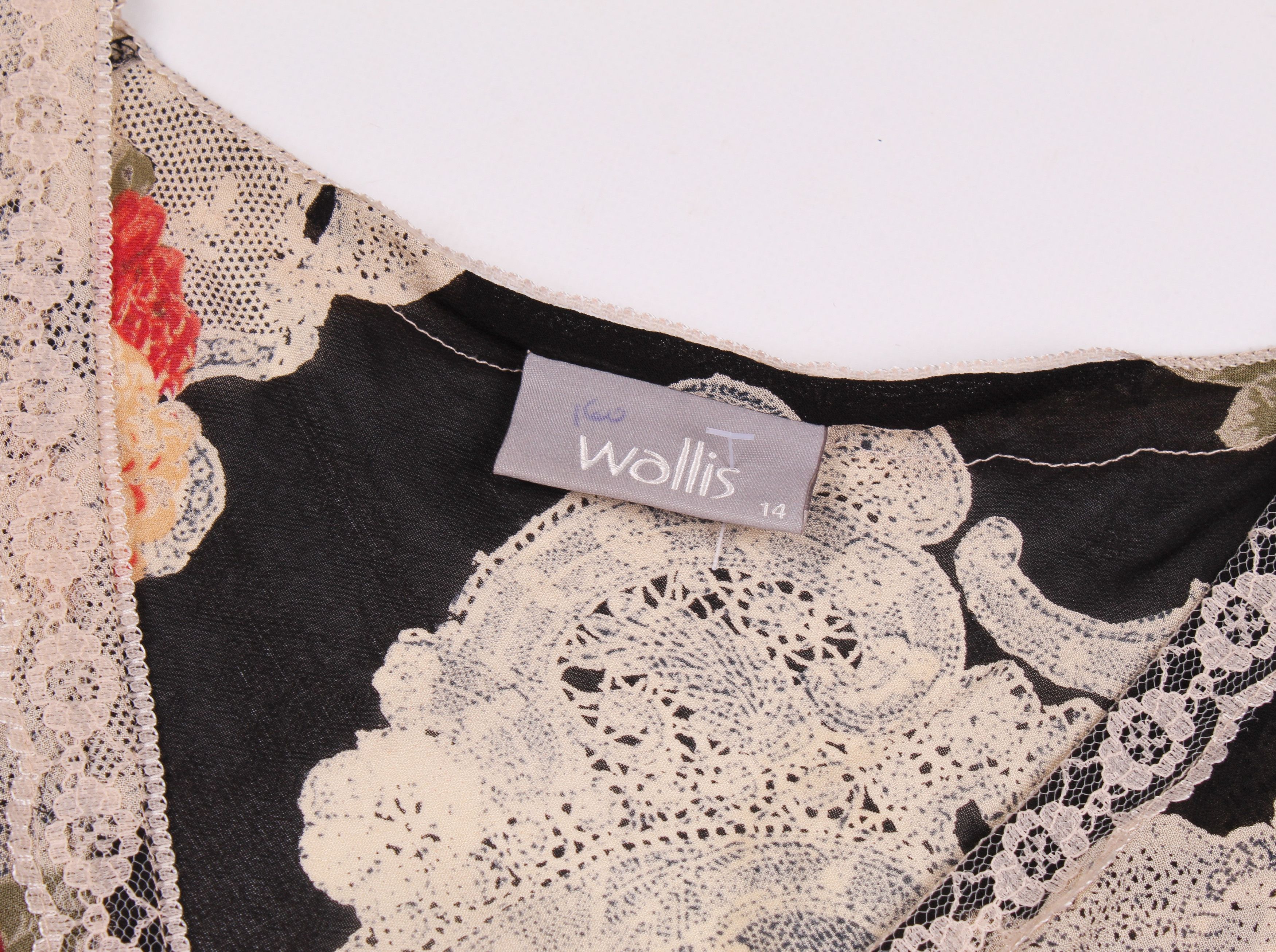 Vintage Vintage Wallis Y2K Mesh Floral V-Neck Blouse Top Size L / US 10 / IT 46 - 7 Thumbnail