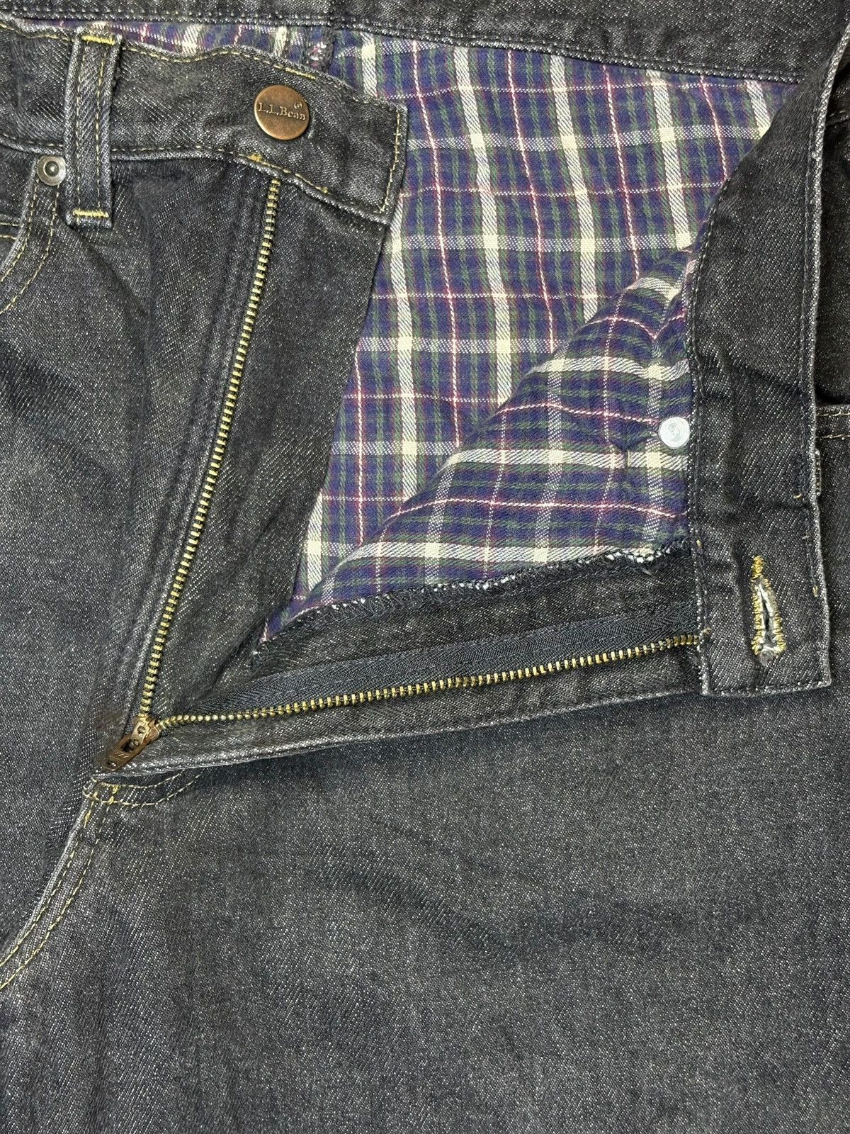 Japanese Brand × L.L. Bean Vintage LL Bean Raw Denim Flannel Inside Classic Fit Jeans Size US 30 / EU 46 - 9 Thumbnail