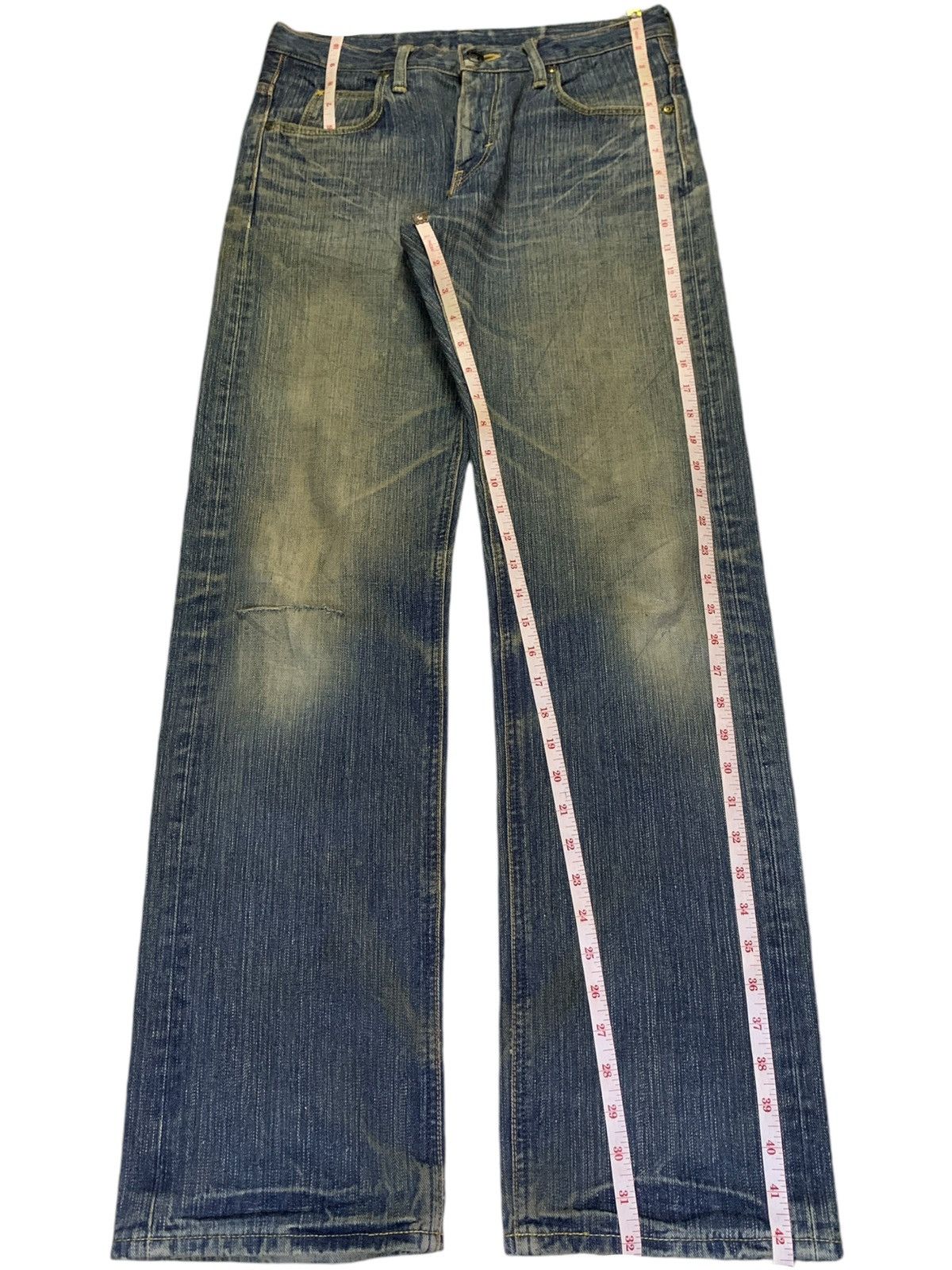 Lee Vintage Japanese Lee Mud Wash Distressed Baggy Jeans Size US 31 - 13 Thumbnail
