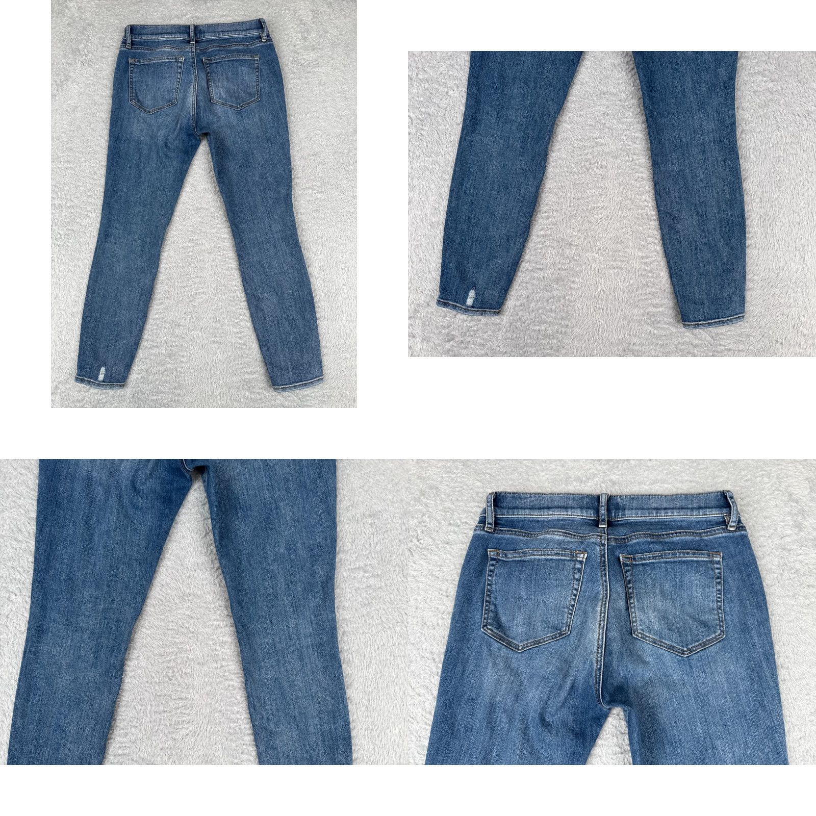 Loft Loft Jeans Womens Skinny Low Rise Blue Denim 27x23 Petites Jeans Distressed 4P 5-Pocket Design Cotton Spandex Loft Outlet Size 27" / US 4 / IT 40 - 10 Thumbnail