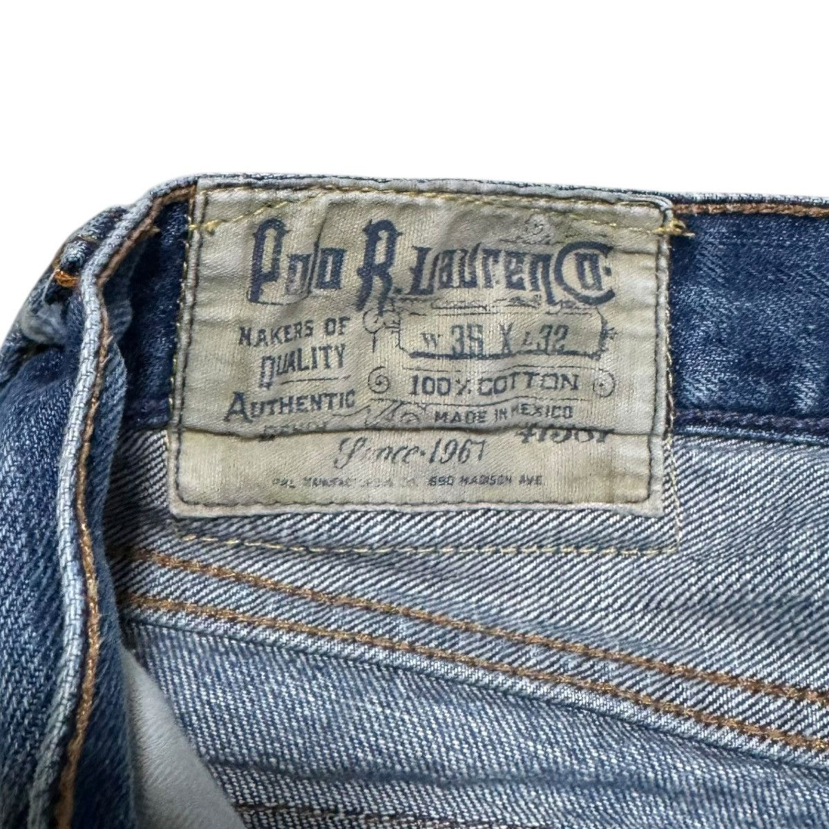 Polo Ralph Lauren Polo Ralph Lauren Mexico 100% Cotton Jean Pants Men’s 35x32 Size US 35 - 7 Thumbnail